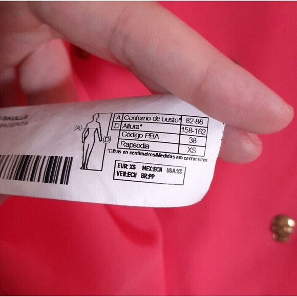 Rapsodia Layered Pink Mesh Tank with Gold Skull Medallions Ruffled Back X-Small - Picture 13 of 15